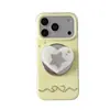 Funda de Teléfono Magnética con Soporte de Espejo y Estrella de Pedrería Estilo Coreano para Apple 18Promax Adecuada para 16Pro/17Pro