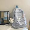 Mochilas Escolares para Alunas do Ensino Fundamental Estilo Europeu e Americano Feminina Retrô Estampa de Leopardo Simples Leve de Viagem Mochila para Computador Mochila