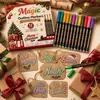 ¡Guau, tarjeta de Navidad DIY de bolígrafo de doble línea de 12 colores, juego de bolígrafos de colores fantasía con purpurina metálica, marcador para diario de estudiante