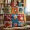 Nova loja independente TEMU, Novidade na Amazon: bolsa sacola acolchoada com estampa digital, bolsa casual de algodão para jaqueta