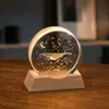 Lámpara de noche de cristal para escritorio, adorno creativo de cristal, lámpara ambiental de mesita de noche, pequeño regalo para maestros en la ocasión del inicio de clases
