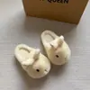 Zapatillas de Algodón con Bola de Leche y Conejito para Mujer Lindas de Invierno para Uso en Casa Estudiante Interior Suela Suave Felpa Calientes
