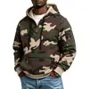 Sudadera con capucha de punto para hombre 2026, camuflaje, media cremallera, ropa de trabajo, multibolsillos, peso pesado