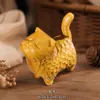Estatuetas do Zodíaco esculpidas em sândalo dourado: Rato, Boi, Tigre, Coelho, Dragão, Serpente, Cavalo, Ovelha, Macaco, Galinha, Cachorro, Porco, Objetos Decorativos Portáteis