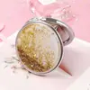 Espejo de arena movediza espejo de maquillaje de doble cara espejo mini portátil espejo redondo pequeño plegable ins estilo coreano estudiante portátil