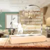 Decoração de Mesa Dia dos Namorados Amor com Base de Madeira Acrílico Transparente Dia dos Pais Ornamentos