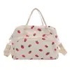 Bolsa Retrô de Veludo para Mulheres 2026 Primavera Novo Estilo Bolsa de Ombro para Estudantes Estilo Japonês Casual Bolsa Transversal de Morango