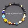 Serie Planeta Transfronterizo Pulsera de Piedra Natural Pulsera de los Ocho Planetas Cadena Elástica Joyería con Cuentas Accesorios de Regalo