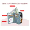 Cartera Suphiar Nueva para Mujer Estilo Coreano de Longitud Media con Cremallera y Broche, Cartera Vintage de PU para Mujer