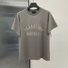 Camiseta de Casal Verão Solta Pesada American High Street Essenciais de Nevoeiro Masculina