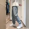 Jeans casuales para hombre, jeans de cintura elástica para niños, estilo coreano, holgados, marca de moda, estilo callejero, jeans con puños