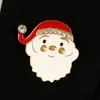Broche navideño con diseño de muñeco de nieve, campana, ramillete, dibujos animados europeos y americanos, insignia de Papá Noel, alfiler para el cuello con forma de árbol de Navidad