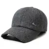 Boné de Baseball Masculino de Lã para Inverno para Meia-Idade e Idosos, Aquecimento e Proteção contra Vento ao Ar Livre, Proteção de Orelha em Veludo Cotelê, Chapéu Duckbill para Pai Avô