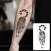 Tatuaje temporal de alta gama estilo americano transfronterizo, ala de espina europea y americana, tigre feroz, gráfico pequeño lineal para brazo, cintura y abdomen, en stock