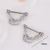 Moda Europa y Estados Unidos viento doble paloma estrella de cinco puntas anillo de pecho acero inoxidable mariposa amor anillo para pezón cruzado joyería para perforación corporal