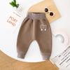 Calça Bebê Jingqi Bunda Grande Bebês Homens e Mulheres Outono e Inverno Veludo Ollie Calça Cartoon Calça Solta Cintura Alta Calça Pp