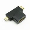 Venta directa 2 en 1 interfaz HDMI HDMI/F A MINI/M MCRO/M HDMI adaptador 2 en 1