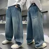 Roupas Infantis Jeans de Primavera e Outono para Meninos 2026 Novo Estilo para Meninos Mais Velhos Calças Casuais de Primavera de Perna Reta