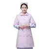 Chaqueta de Algodón de Invierno para Enfermera de Centro de Maternidad, Estilo Largo de Media Manga, Compra Hospitalaria, Engrosada con Forro Interior Extraíble, Adecuada como Ropa Exterior