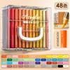 Marcador Acrílico Líquido Reto Caneta Aquarela de Ponta Macia 24 Cores Especial para Alunos do Ensino Fundamental Arte Caneta de Cor Lavável para Crianças