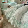 2026 Nuevo Conjunto de Cuatro Piezas Estilo Coreano de Princesa con Tela Burbuja Bordado de Borlas