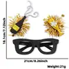 Gafas de Fieltro para Año Nuevo 2026 Decoración para Fiesta de Fin de Año Accesorios para Fotos Marco DIY de Gafas Negras No Tejidas