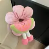 Scrunchie Lindo de Dibujos Animados con Flores y Lunares para Mujer con un Toque de Lujo, Accesorio para el Cabello Resistente para Peinados de Moño