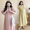 Vestido de Maternidad Premium 2026 Verano Elegante Estilo Princesa Manga Abullonada Nuevo Suelto Sencillo Vestido Largo de Maternidad