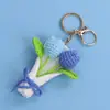 Nuevo Llavero de Ramo de Ganchillo Hecho a Mano Colgante de Bolsita de Mini Tulipán Regalo para Novia o Mejor Amiga
