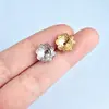 Tapa de flor de acero inoxidable portaperlas, accesorios de tapa de flor dorada electrochapada al vacío, separador de cuentas para joyería con cuentas DIY, soporte de pieza de colgante