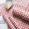 Papel de Presente Florido Xadrez Vermelho Flor Flores Artesanal DIY Buquê de Presente Papel Kraft Espessado Vintage Papel de Embalagem para Florista