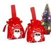 Saco de Presente de Natal Mais Vendido Transfronteiriço Personalizado Vermelho Papai Noel Lembrança Embalagem para Maçã Doce Biscoito