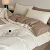 Juego de ropa de cama de cuatro piezas, clase A, de alto número de hilos, 100% algodón, engrosado, jacquard en relieve, cepillado, 100% algodón, lujo ligero, adecuado para todas las estaciones, ropa de cama cálida