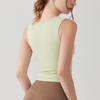 Chaleco de yoga de primavera y verano para mujer, de una pieza, con copa fija y tirantes anchos, para correr, fitness, ropa exterior, top deportivo