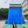 Resbaladilla Inflable de Tres Carriles Árbol de Coco, Tela Engrosada Onda Azul, Venta al por Mayor de Equipos Grandes para Juegos Acuáticos para Verano en Zonas Turísticas