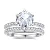 Anillo nupcial de diamantes de alto carbono con flor de hielo de 2 quilates y sol, en plata S925, para mujer, de lujo, de alta calidad y ligero, con doble fila de diamantes.