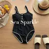 [Brillo Marino] Estilo Ins Xiaoxiang de Gama Alta con Borde de Ganchillo Bordado Traje de Baño Coreano para Vacaciones en Aguas Termales, Playa y Piscina Infinita