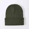 Gorro de punto vintage de color liso para otoño e invierno, de copa plana, para hombres y mujeres, gorro de lana simple y liso, gorro cálido de estudiante para pullover