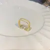 Anillo de Lujo Ligero de Cobre Incrustado con Circonita, Apertura Femenina y de Alta Gama, Anillo Ajustable Super Brillante, Estilo Ins Simple y Popular