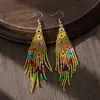 Pendientes de Borlas y Cuentas Estilo Vacaciones Bohemias para Mujer, Diseño Único, Ganchos Exagerados, Modernos, Venta al por Mayor desde el Fabricante