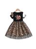 Vestido de Verano para Bebé Niña Más Vendido 2026 Nuevo Elegante Estampado de Retazos Animal Print Malla