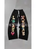Comercio Exterior Transfronterizo Estilo Nuevo Primavera y Otoño Patrón Callejero Personalizado Estampado Pantalones Casuales Rectos Retro Americano para Hombres y Mujeres