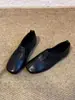 Mocasines súper suaves de piel de oveja estilo "old money", zapatillas planas retro simples para mujer con punta cuadrada sin cordones