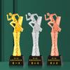 Competencia de Carrera Estatua Pequeña de Oro Juegos de Atletismo Maratón Padre e Hijo Trofeo de Cristal Premio Artesanía Etiqueta Dorada Cristal Blanco