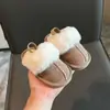 Zapatos para Niña Estilo Coreano para Bebé, Zapatos de Bebé, Pantuflas de Algodón Terciopelo, Zapatos Peludos para Niños de Otoño e Invierno, Zapatos para Niño