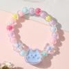 Pulsera de Caricatura Melocotón Degradado para Niñas Pulsera Princesa Color Jalea Linda Pulsera de Cuentas para Niños Joyería al Mayoreo