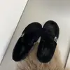 Zapatos Peludos Mujer 2026 Invierno Exterior Suela Gruesa Más Terciopelo Piel Mocasines sin Cordones Cálidos Hada Mujeres Embarazadas Algodón Piao Zapatos de un Solo Color