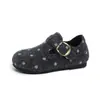 Zapatos de piel de lunares estilo francés para niña, estilo Birkenstock, nueva colección otoño 2026, mocasines de punta baja para bebé, disponibles para dropshipping