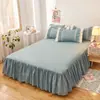 Faldón de Cama Cubierta de Cama Falda de una Pieza Cubierta Antipolvo Cubierta de Faldón de Cama Cubierta de Delantal de Cama Cubierta Antideslizante Grupo de Camas Niñas 1.51.8