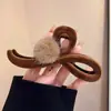 Pinza de Pelo Grande de Felpa Estilo Perezoso Otoño e Invierno para Mujer, Pinza de Tiburón de Gama Alta y Exquisita para la Parte Posterior de la Cabeza